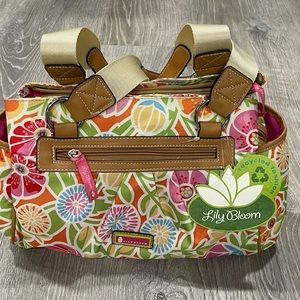 New Lily Bloom Floral Purse Satchel Spring Design K1